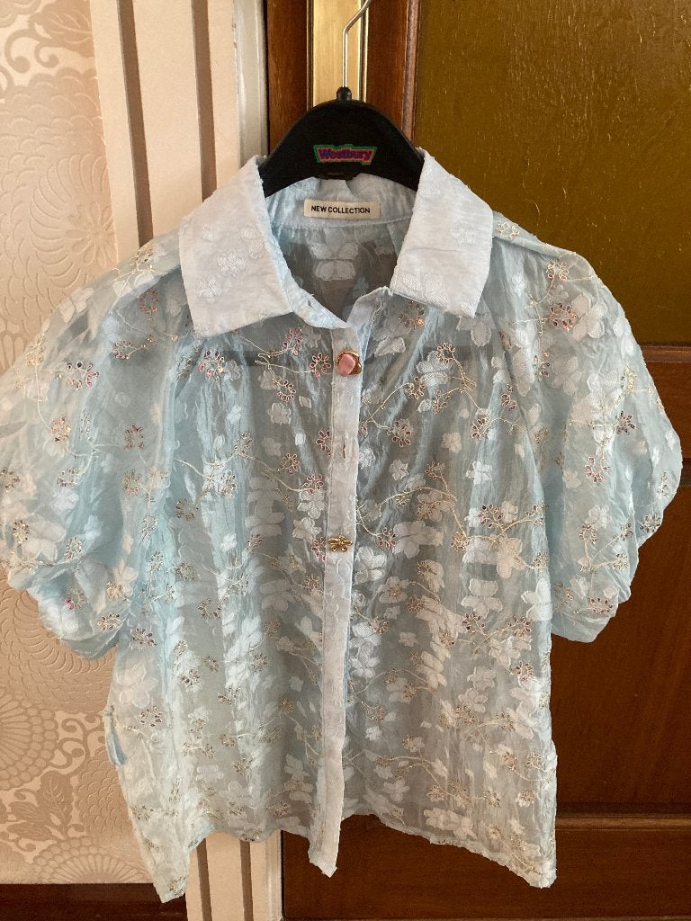 blouse, Kleding | Dames, Blouses en Tunieken, Blauw, Maat 42/44 (L), Nieuw, Ophalen of Verzenden