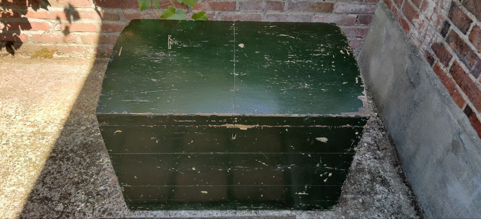Vintage dekenkist, opbergkist, groen, 75x53x50 cm, Ophalen, 50 – 75, Gebruikt, 50 tot 100 cm