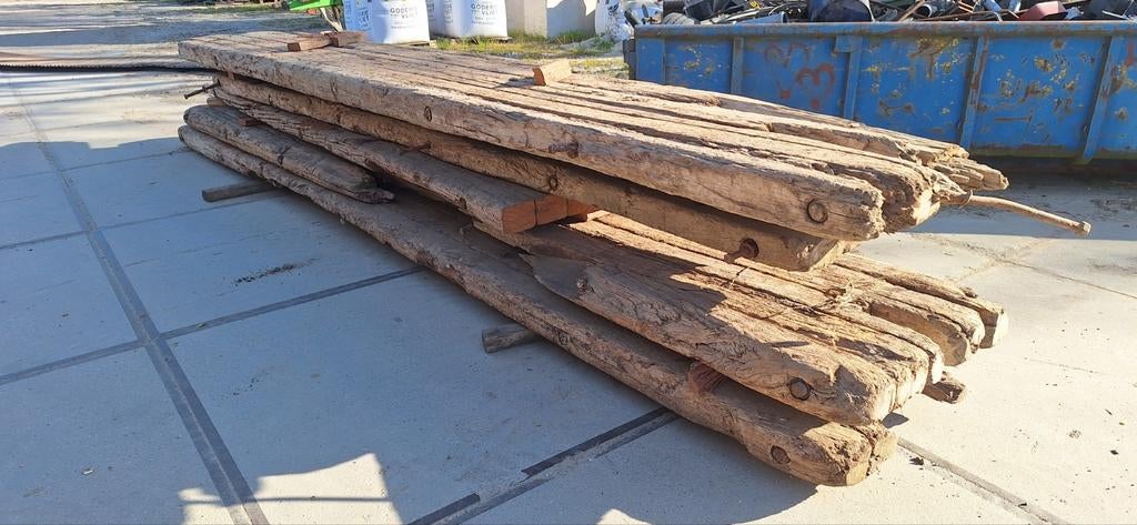Azobe haardhout draglineschotten. 6 ton., 6 m³ of meer, Ophalen, Overige houtsoorten, Blokken
