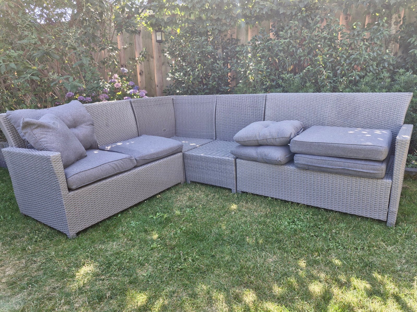 Grijze Wicker Loungeset van Hartman, Tuin en Terras, Ophalen, Gebruikt, 6 zitplaatsen, Loungeset