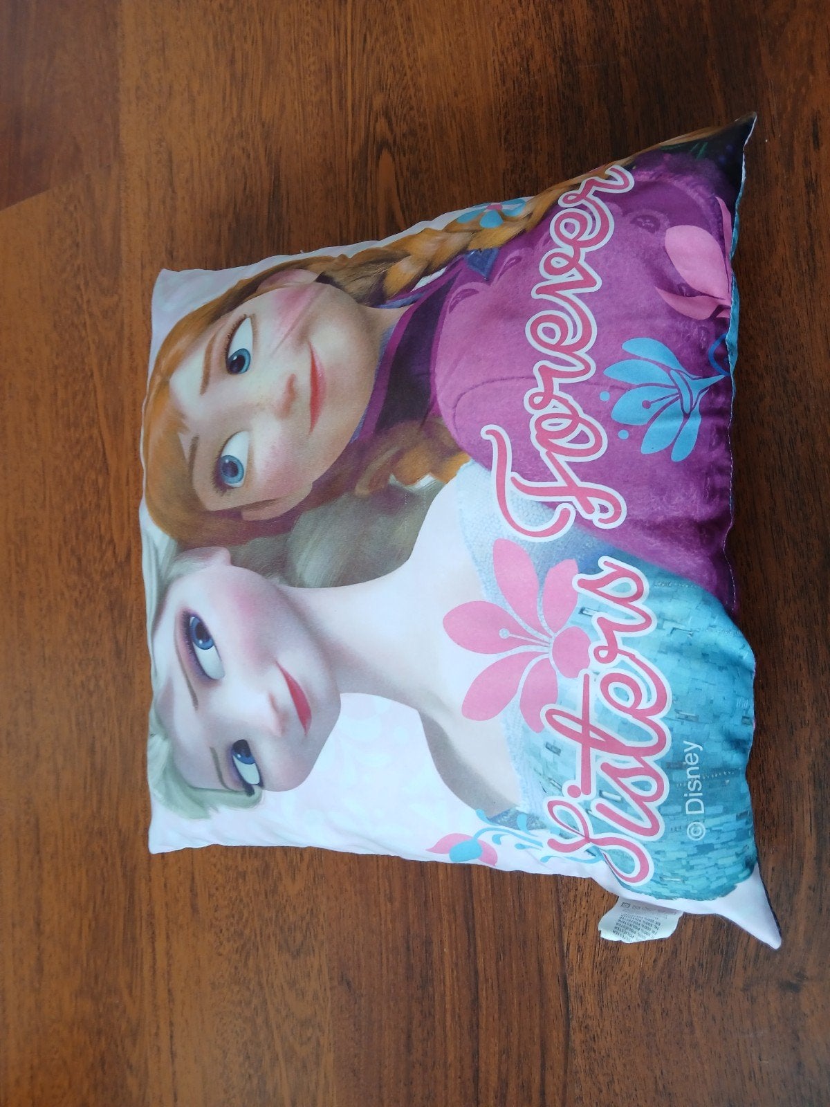 Disney Frozen Kussen - Sisters Forever, Gebruikt, Overige merken, Ophalen of Verzenden, Kinderbed
