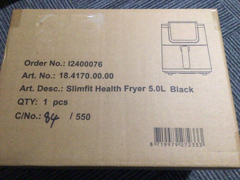 Nieuwe Slimfit Health Airfryer - 5.0L Zwart, Witgoed en Apparatuur, Airfryers, Ophalen, Nieuw, Airfryer XL, 1500 gram of meer