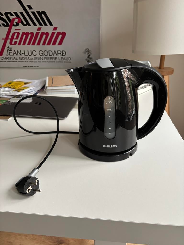 Philips Waterkoker Zwart - 1.5L, 1 tot 2 liter, Ophalen, Gebruikt, Draadloos