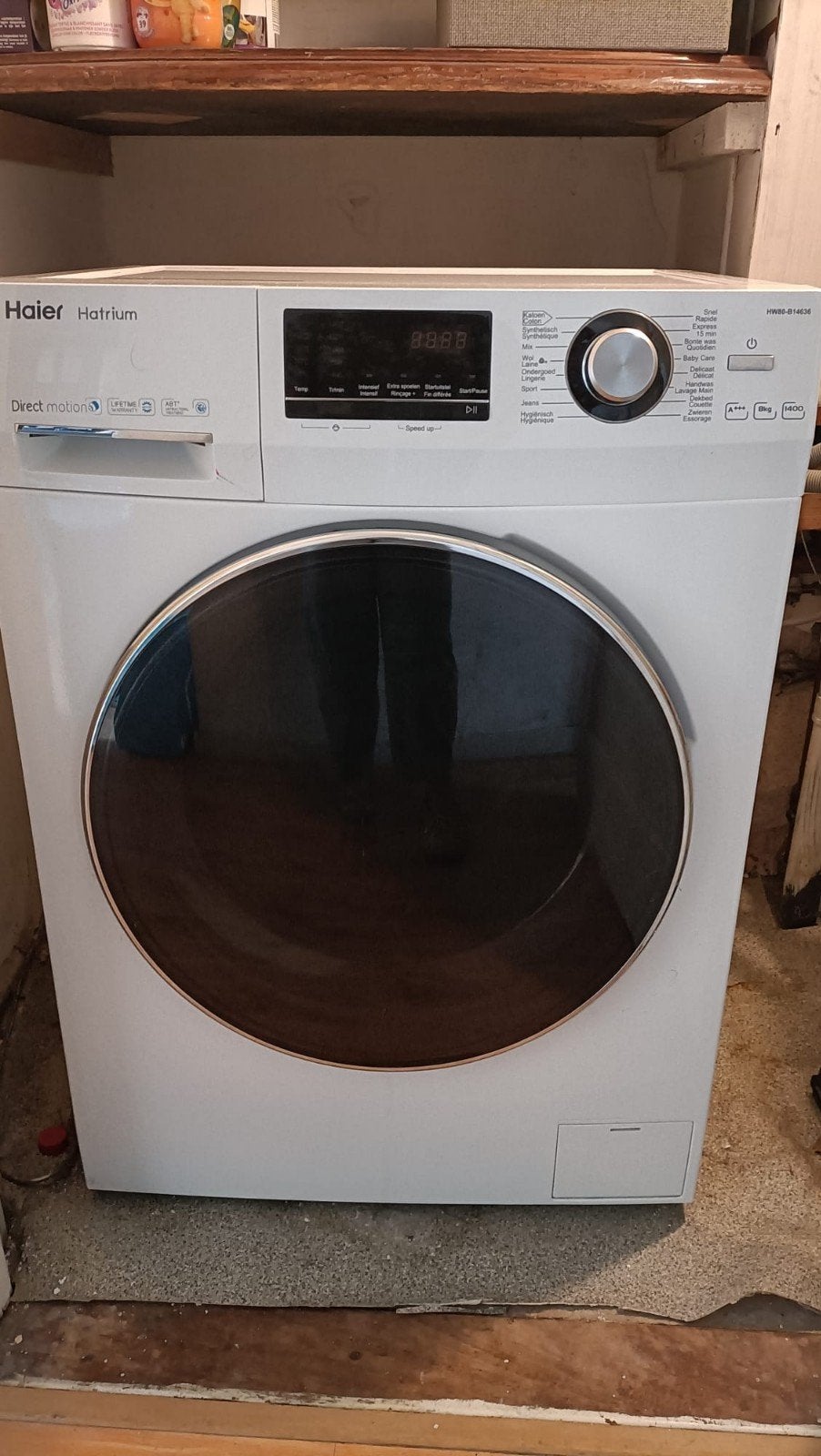 Haier Hatrium HW80-B14636 Wasmachine 8kg A+++ 1400 toeren, Witgoed en Apparatuur, Wasmachines, Ophalen of Verzenden, Zo goed als nieuw
