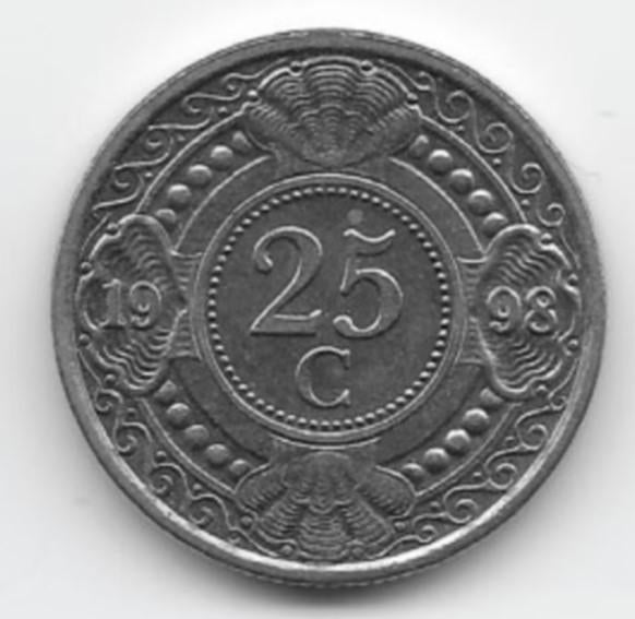 Nederlandse Antillen 25 cent 1998 KM# 35 (1), Verzenden, Midden-Amerika, Losse munt