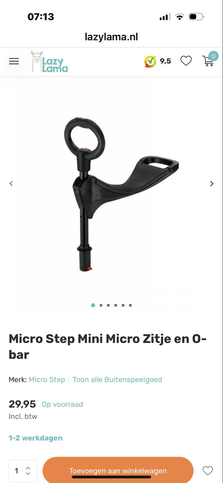 Micro Step Mini Micro Zitje en O-bar, Ophalen, Nieuw, Overige typen