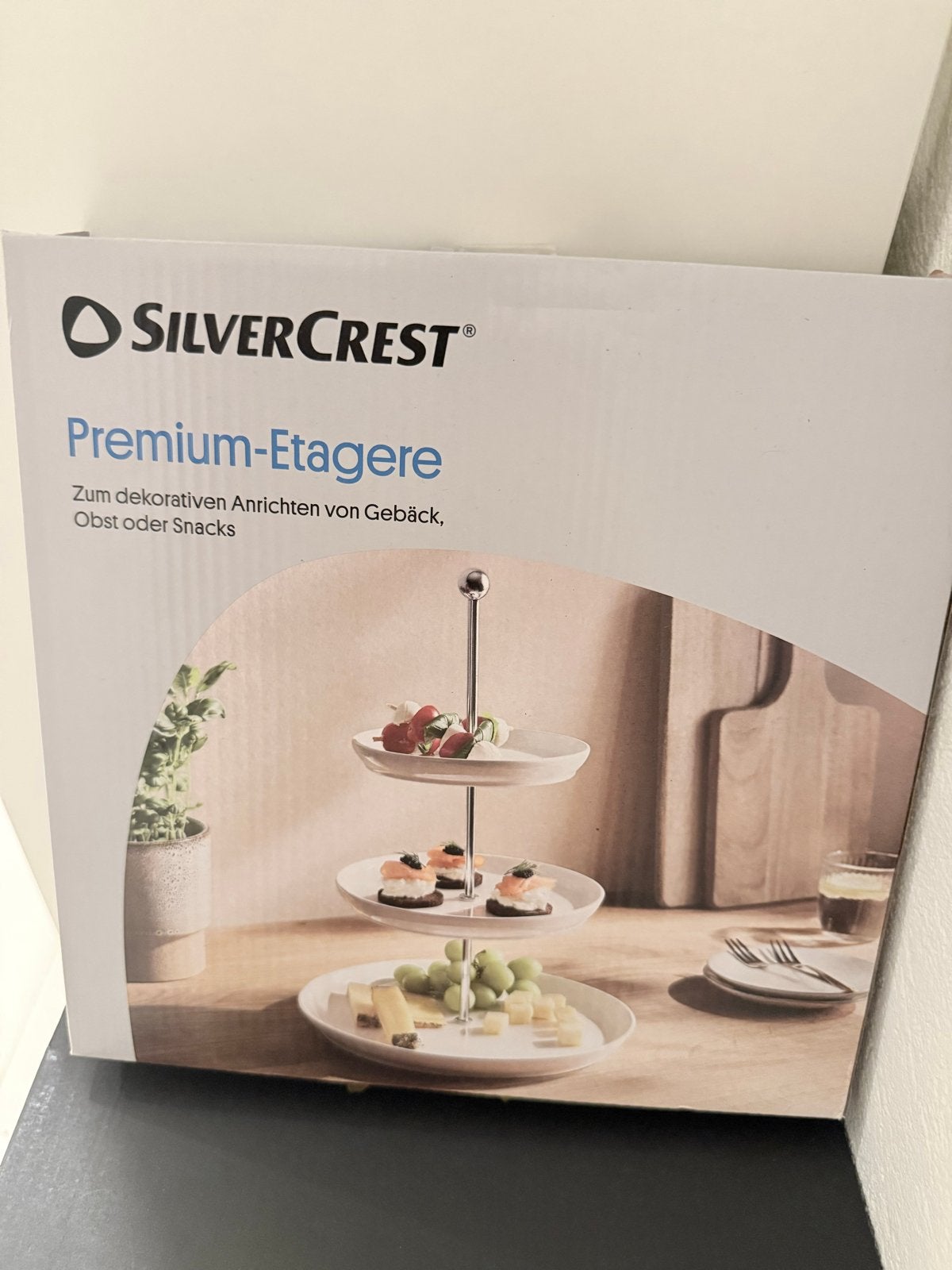 Nieuwe Silvercrest Premium 3-laags Etagère, Met opstaande rand, Rond, Nieuw, Ophalen of Verzenden
