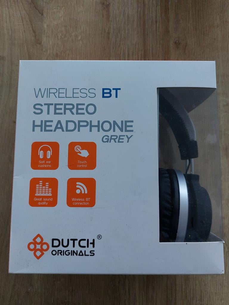 Draadloze Bluetooth Stereo Hoofdtelefoon Grijs, Overige merken, Nieuw, Ophalen of Verzenden, Over oor (circumaural)