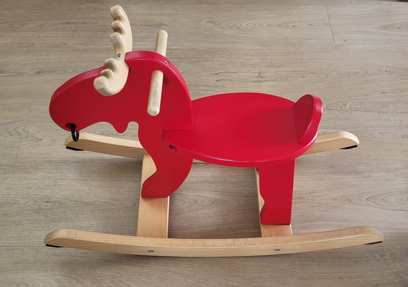 Ikea Hobbelpaard Eland - Rood Houten Schommeldier, Kinderen en Baby's, Speelgoed | Houten speelgoed, Ophalen, Zo goed als nieuw