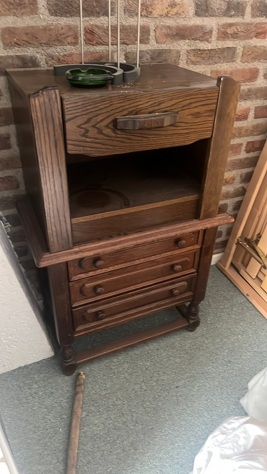 Houten nachtkastje, Ophalen, Zo goed als nieuw, Minder dan 45 cm, 55 tot 70 cm