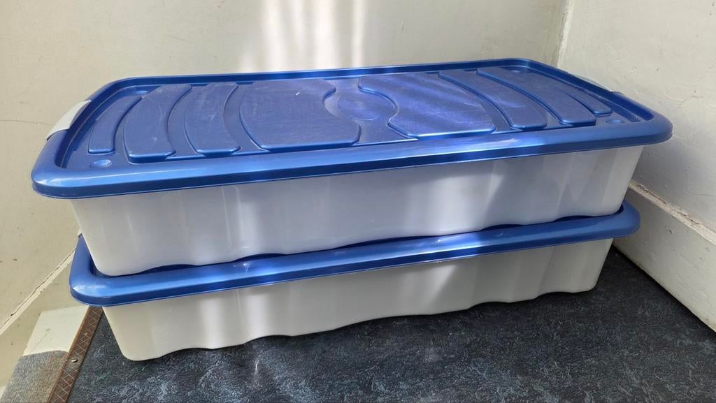 Twee afsluitbare plastic kratten / opbergboxen, Huis en Inrichting, Ophalen, Overige typen