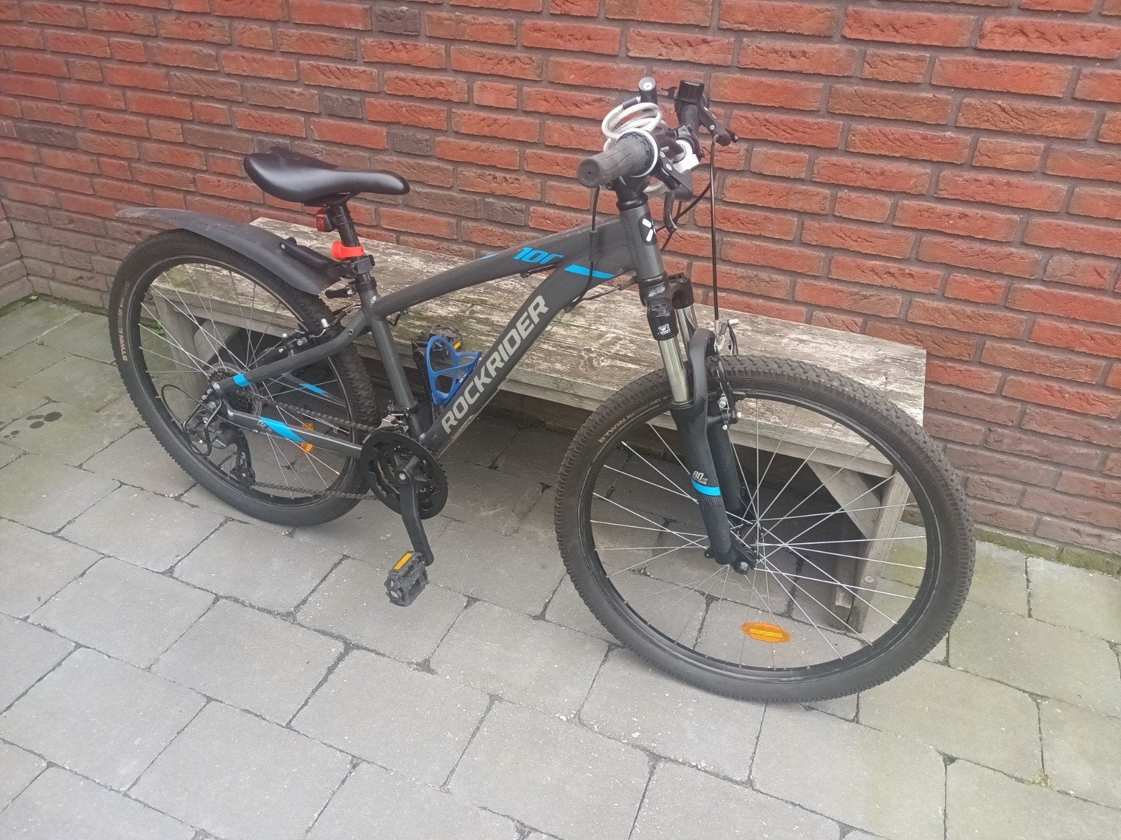 Rockrider st100 grijs, Velgrem, Versnellingen, Zo goed als nieuw, Ophalen
