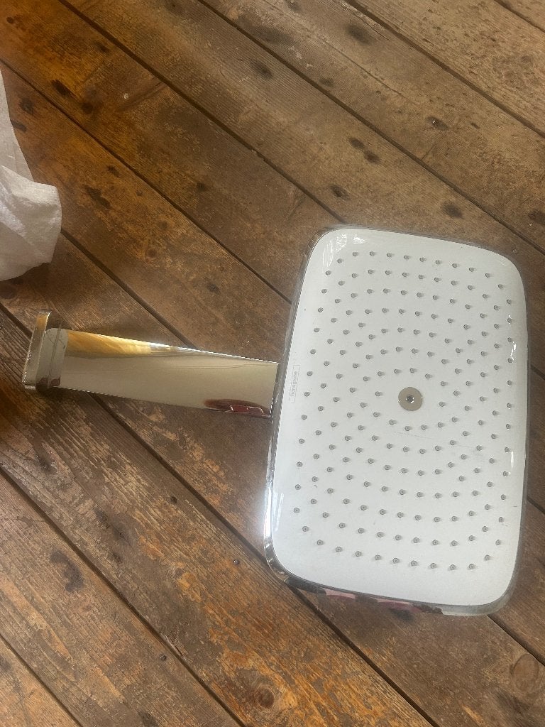 Hansgrohe rechthoekige regendouchekop, Ophalen of Verzenden, Gebruikt, Chroom, Douche