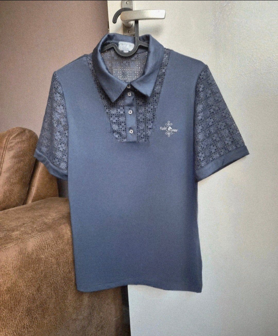 NIEUW Blauw Fair Play webstrijdblouse met kant XL valt als M, Dieren en Toebehoren, Blauw, Overige merken, Nieuw, Ophalen of Verzenden