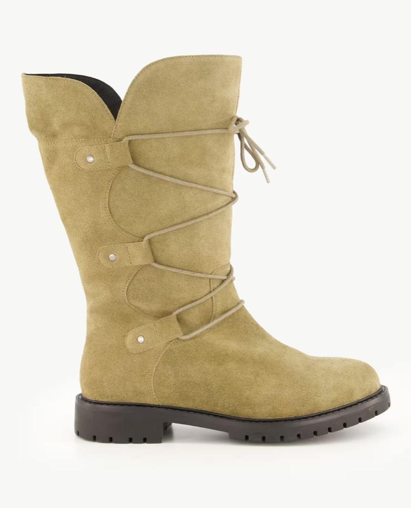 Maat 43, leren laars, 1x gedragen, Kleding | Dames, Schoenen, Hoge laarzen, Overige kleuren, Ulla Popken, Ophalen of Verzenden