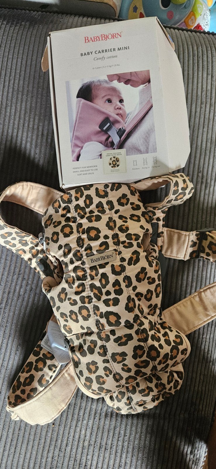 Baby Björn Draagzak Mini - Luipaardprint, Ophalen, Zo goed als nieuw, Draagzak, Baby Björn