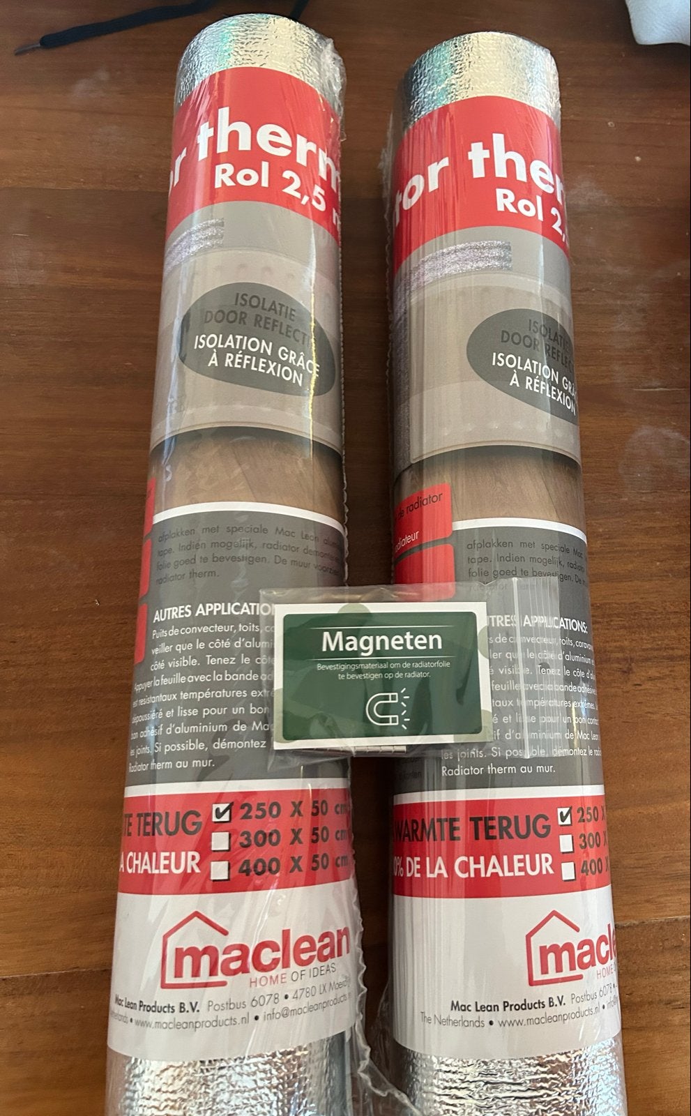 Maclean Radiatorfolie - Isolatie door reflectie (2 rollen), Minder dan 4 cm, Overige materialen, Nieuw, Ophalen of Verzenden
