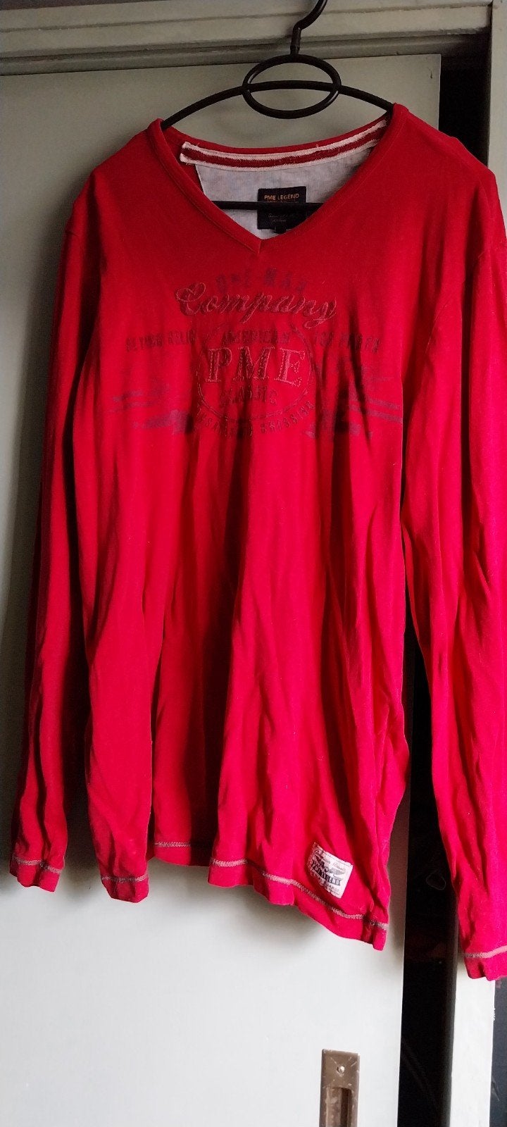 Foto 2 van PME Legend Heren Longsleeve Rood Maat L