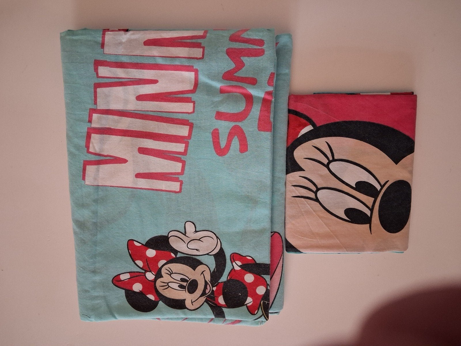 Minnie Mouse Dekbedovertrek en Kussensloop, Gebruikt, Dekbedovertrek, Ophalen of Verzenden, Meisje