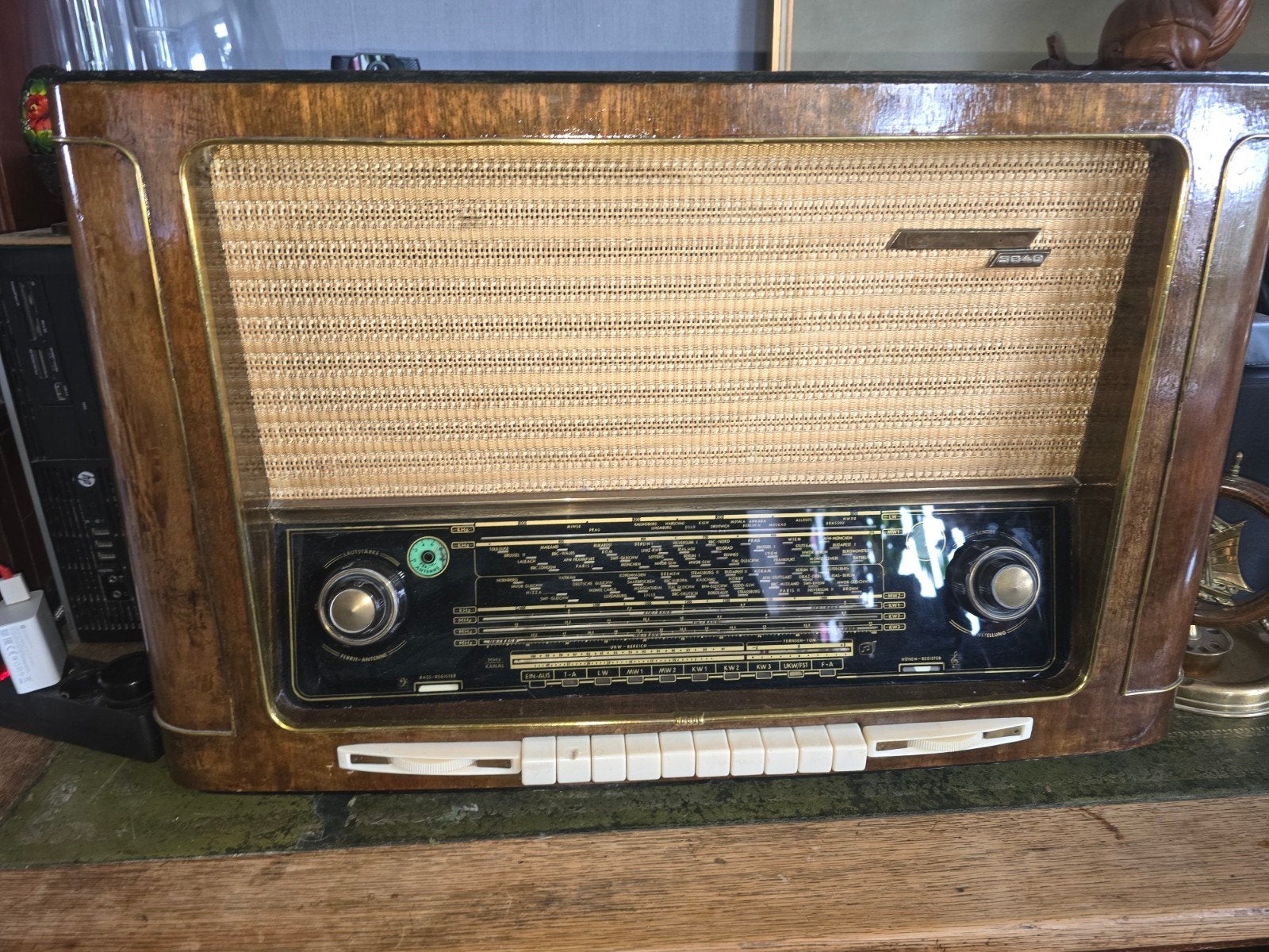 Vintage Grundig Radio Type 5040 W - Klassieke Buizenradio, Audio, Tv en Foto, Ophalen of Verzenden, Gebruikt, Radio
