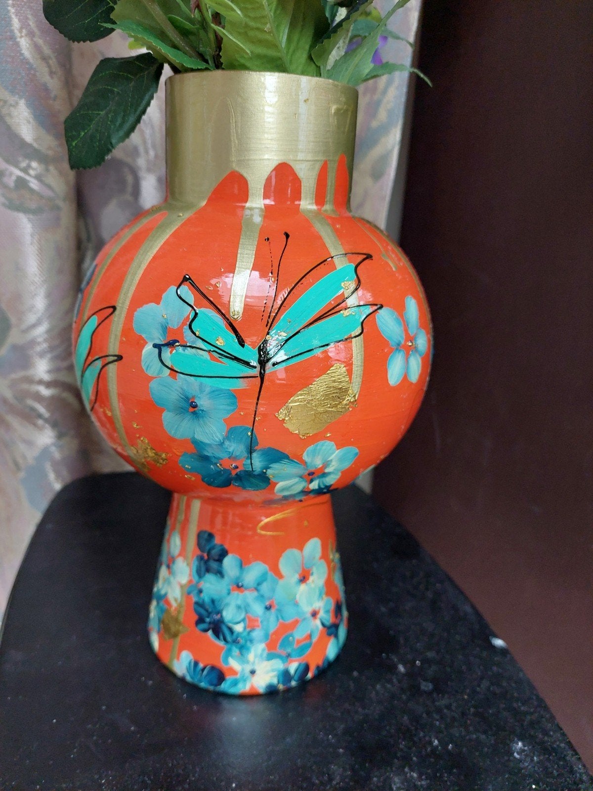 Kunst van Sharon vaas Model Fiep Sharon de Jager, 24 cm, Handgemaakt, Ophalen of Verzenden, Glas