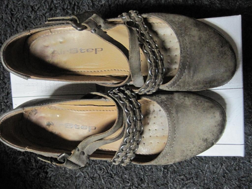Air Step damesschoenen kleur beige maat 38 met bandje, Schoenen met lage hakken, Beige, Ophalen of Verzenden, Zo goed als nieuw