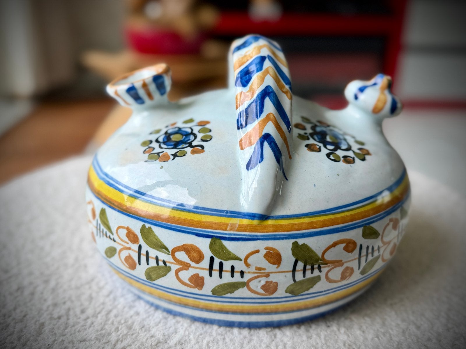 Antieke Spaanse Porron - Handgeschilderd Aardewerk, Ophalen