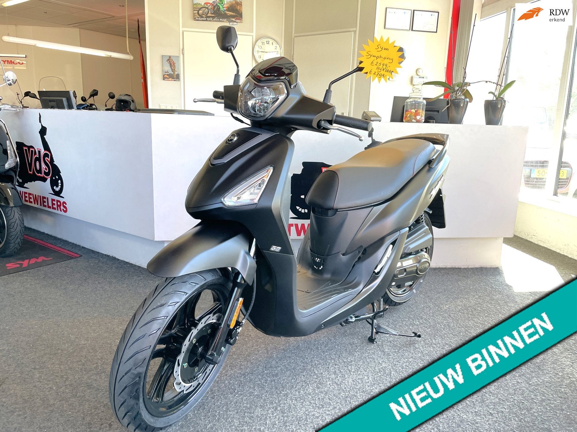 SYM Symphony 25-45km EURO5+ NIEUW BETAAL met in3, Overige modellen, 49 cc, S, Benzine