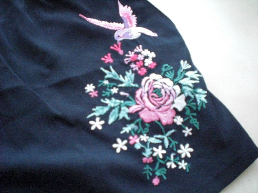 Zwarte French knickers met geborduurde vogels, maat M, Ophalen of Verzenden, Nieuw