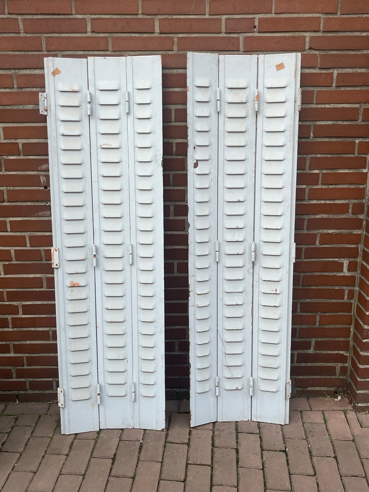Set van 2 metalen franse luiken - Grijs, Ophalen