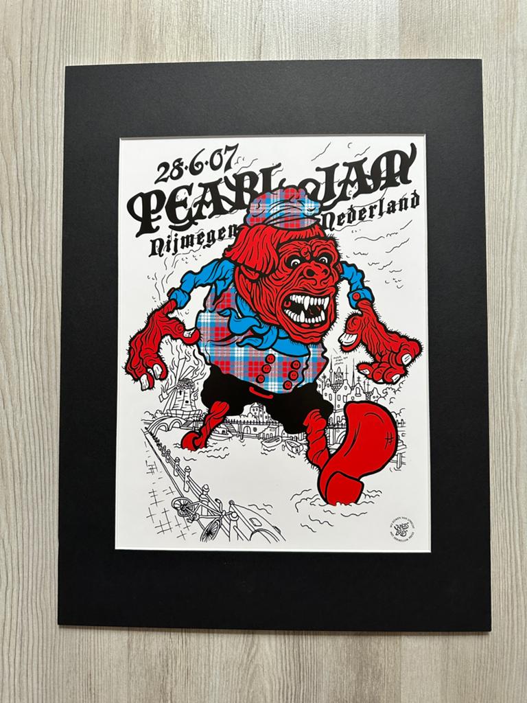 Pearl Jam poster Nijmegen 2007, Ophalen of Verzenden, Poster, Artwork of Schilderij