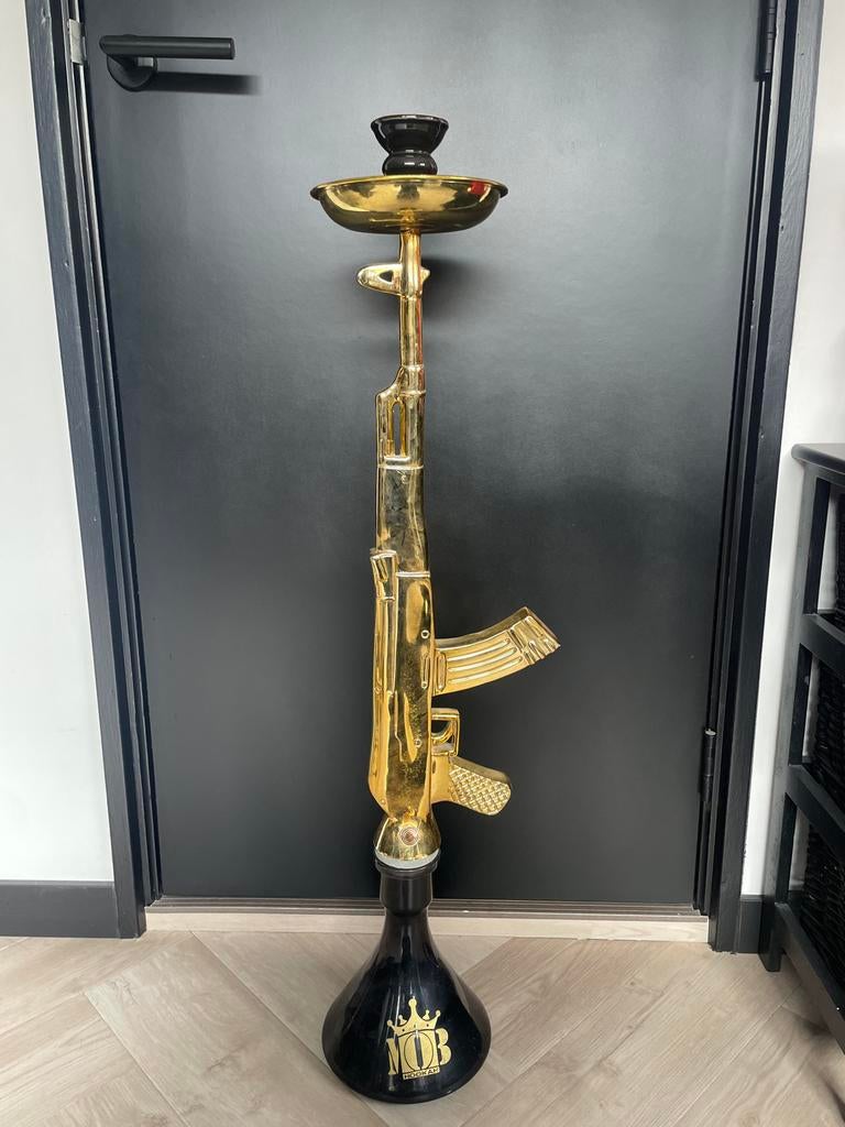 AK-47 Gold Shisha – Luxe Design, Ophalen of Verzenden, Zo goed als nieuw, (Water)pijp