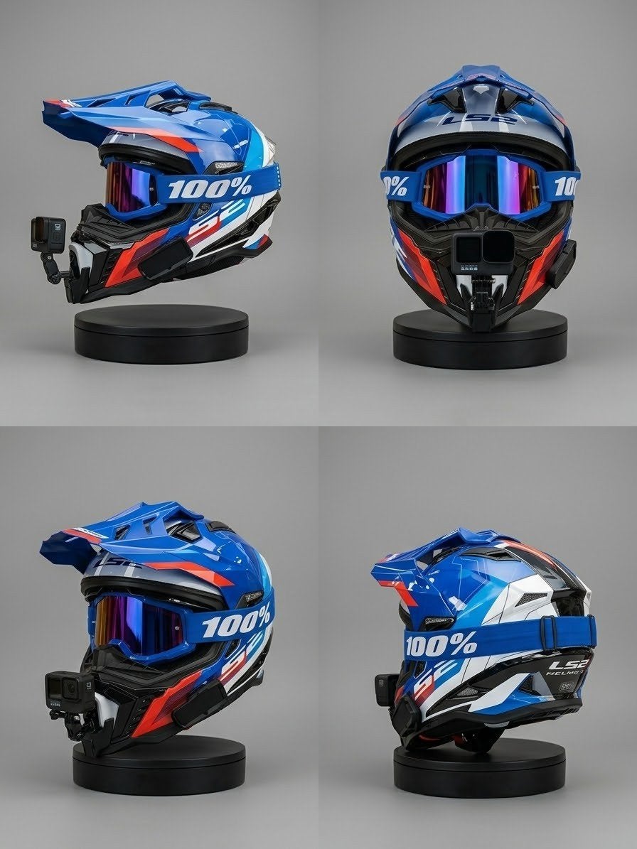 ​Adventure Helm LS2 MX701 XL + GoPro Hero 9 & Cardo, Overige merken, XL, Ophalen of Verzenden, Tweedehands
