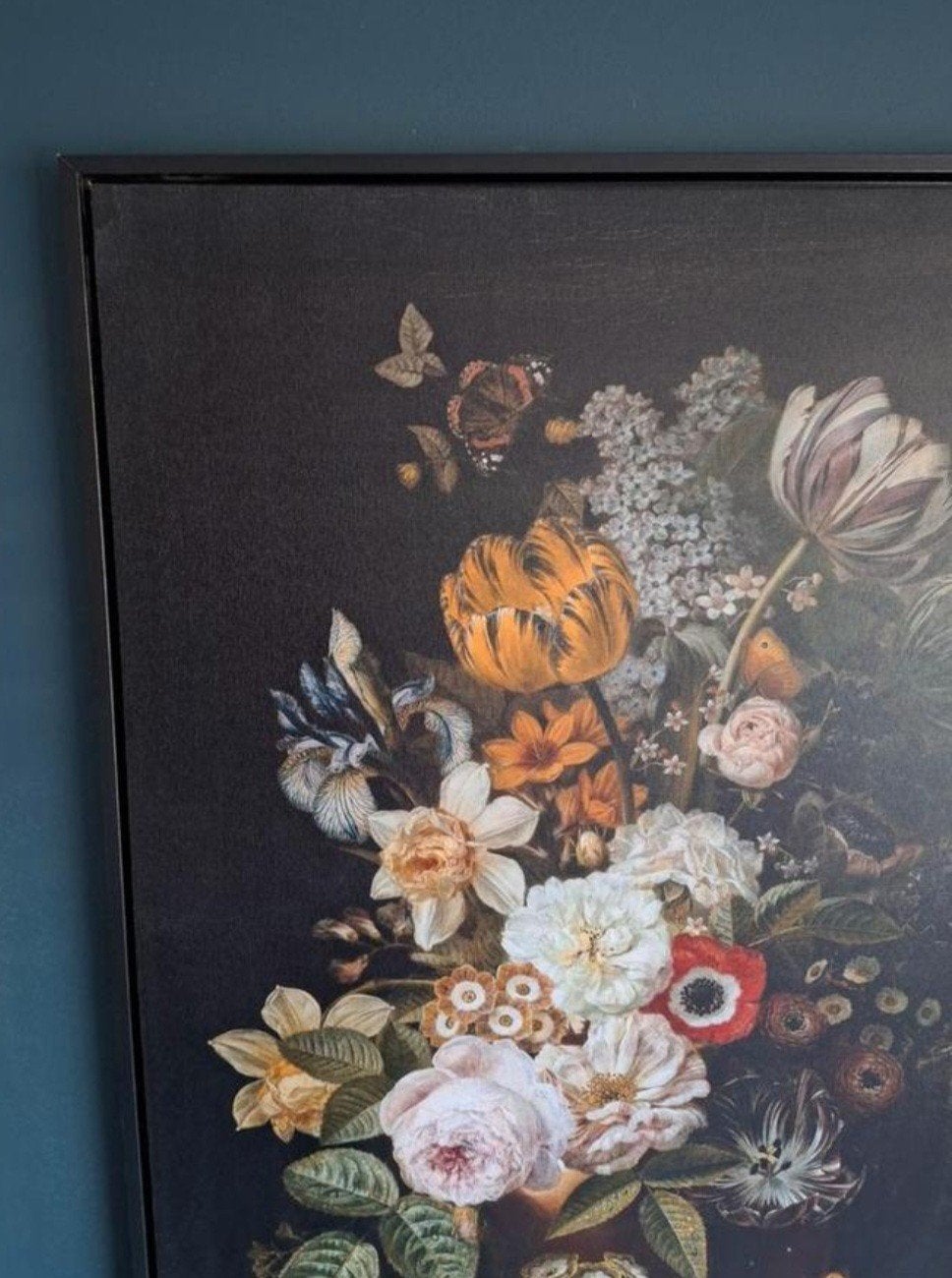Groot canvas met bloemstilleven, Huis en Inrichting, Woonaccessoires | Schilderijen, Tekeningen en Foto's, Ophalen, Zo goed als nieuw