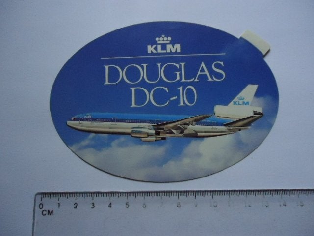 sticker oud KLM DOUGLAS DC10 dc-10 vliegtuig luchtvaart, Verzenden, Zo goed als nieuw, Bedrijf of Vereniging