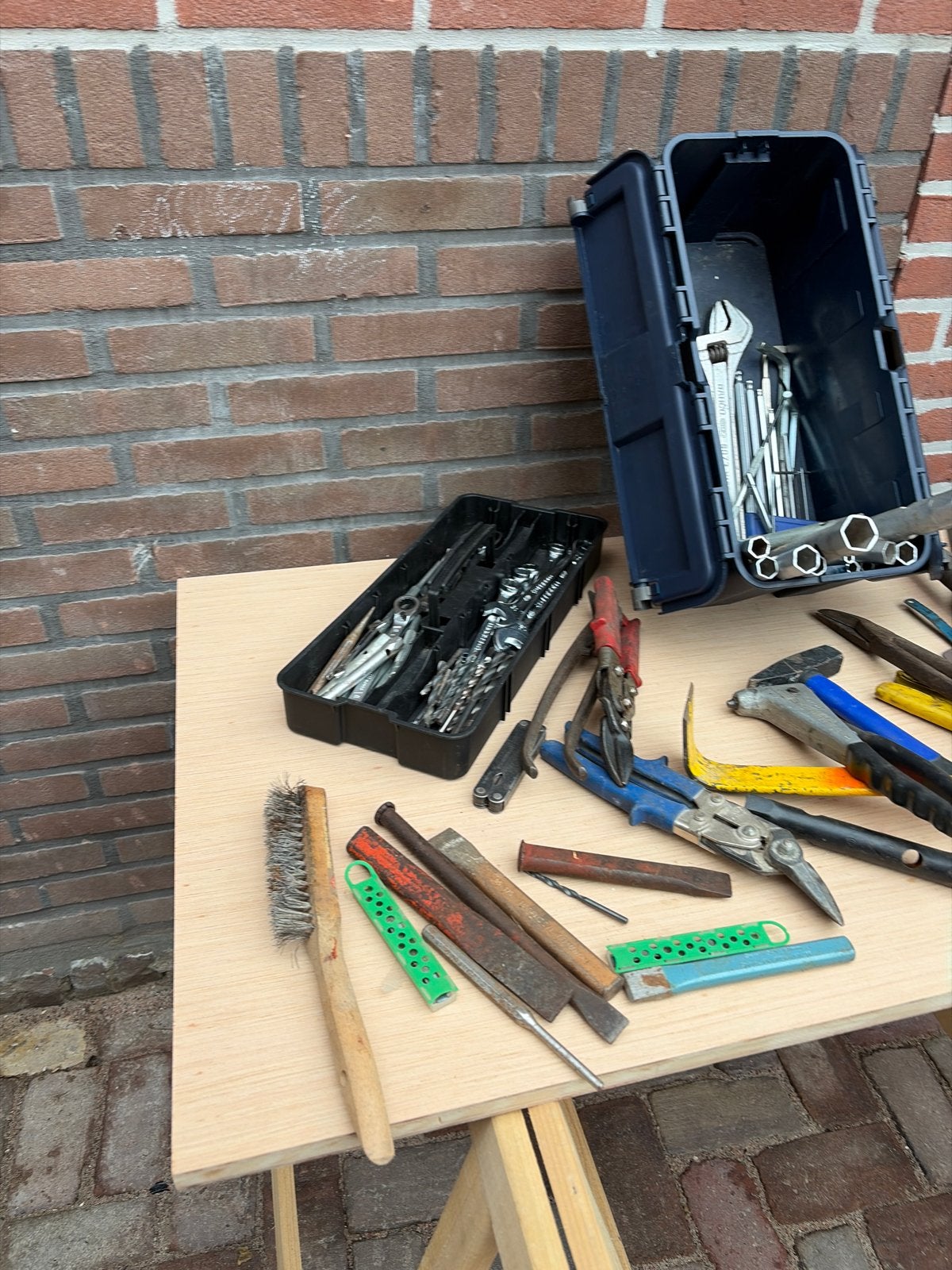 Grote partij gebruikt handgereedschap met gereedschapskist, Doe-het-zelf en Verbouw, Gereedschap | Handgereedschap, Ophalen of Verzenden