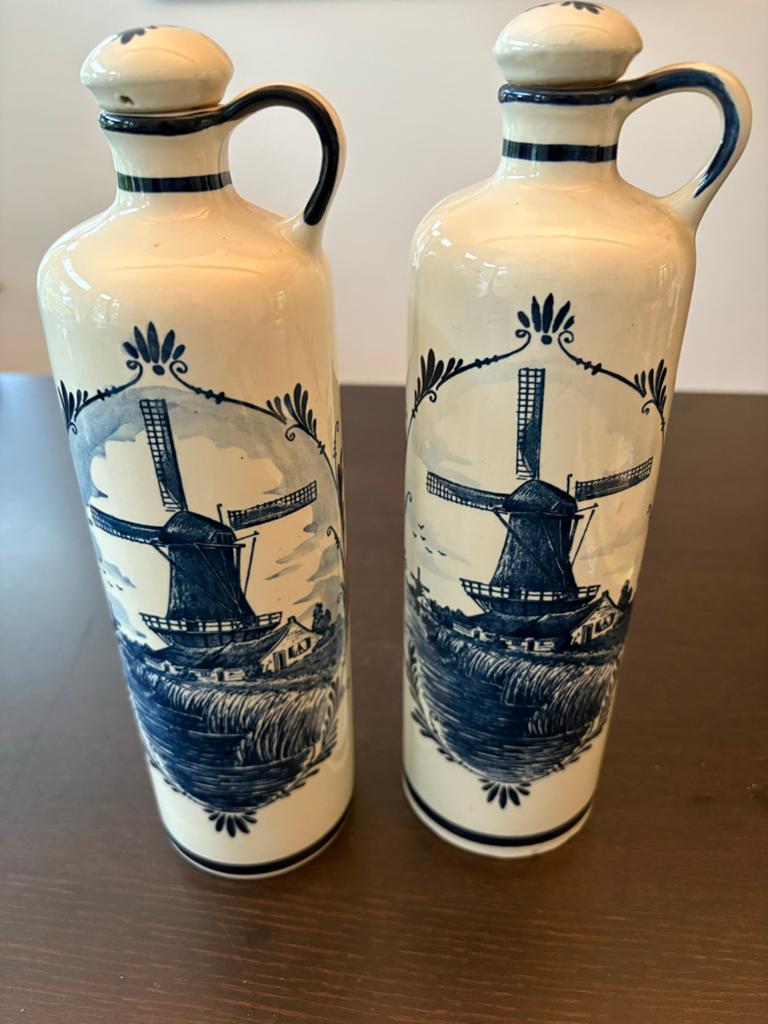 Set van 2 antieke Bols Delft Blue jeneverkruiken, Ophalen of Verzenden