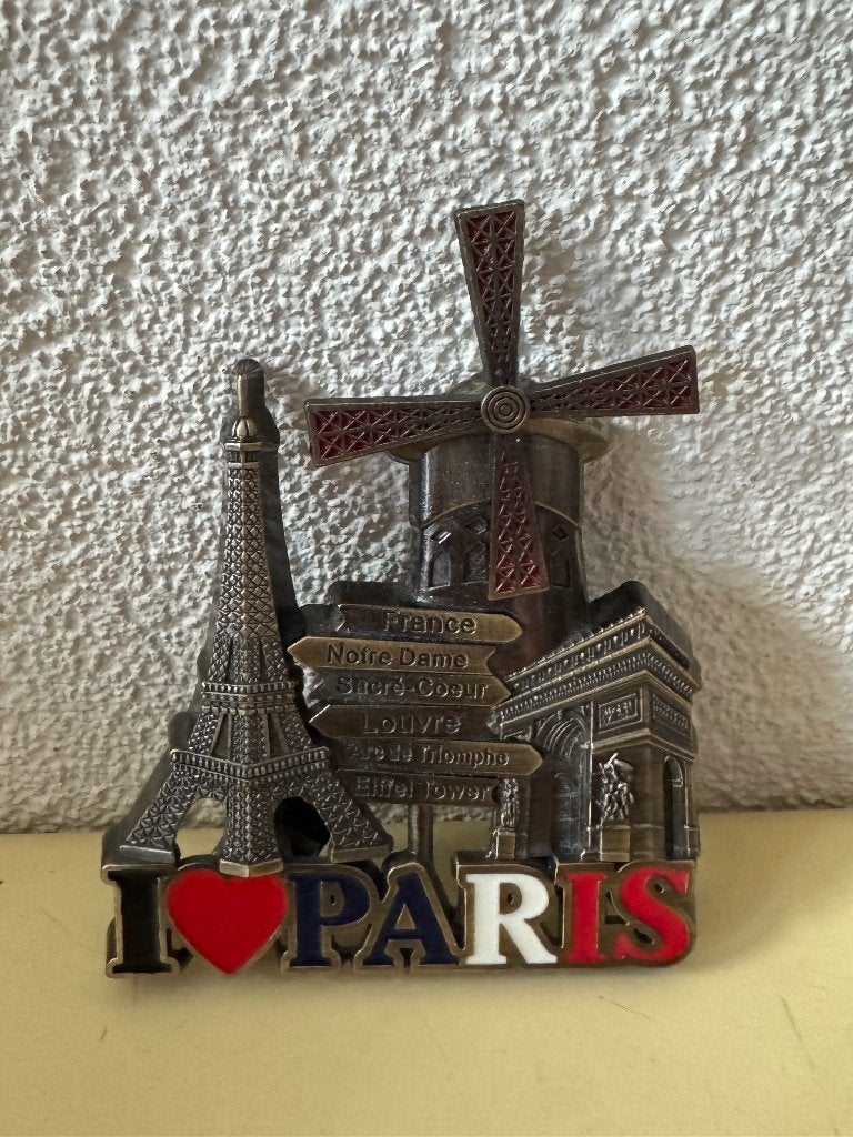 Metalen 3D koelkastmagneet I Love Paris souvenir, Verzamelen, Niet beschikbaar, Ophalen of Verzenden, Onbekend / Souvenir Merkloos