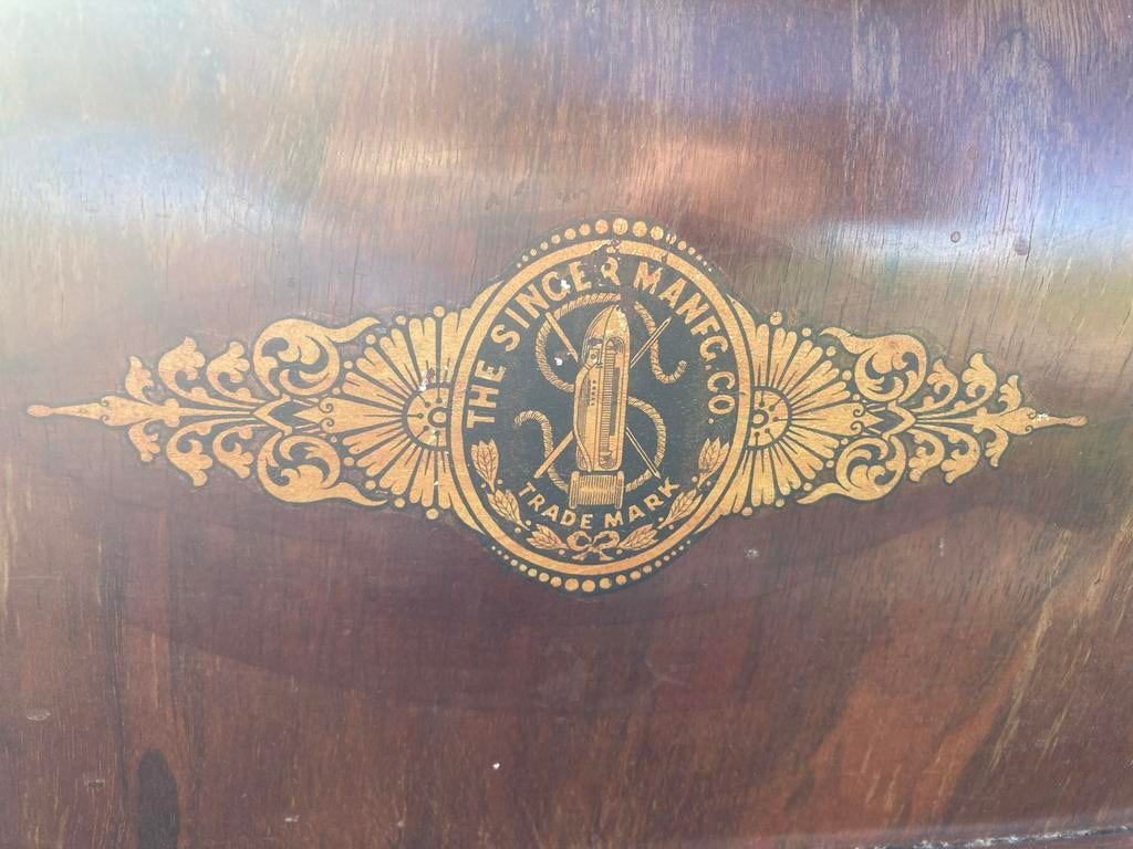 Antieke Singer Naaimachine met Houten Koffer, Ophalen