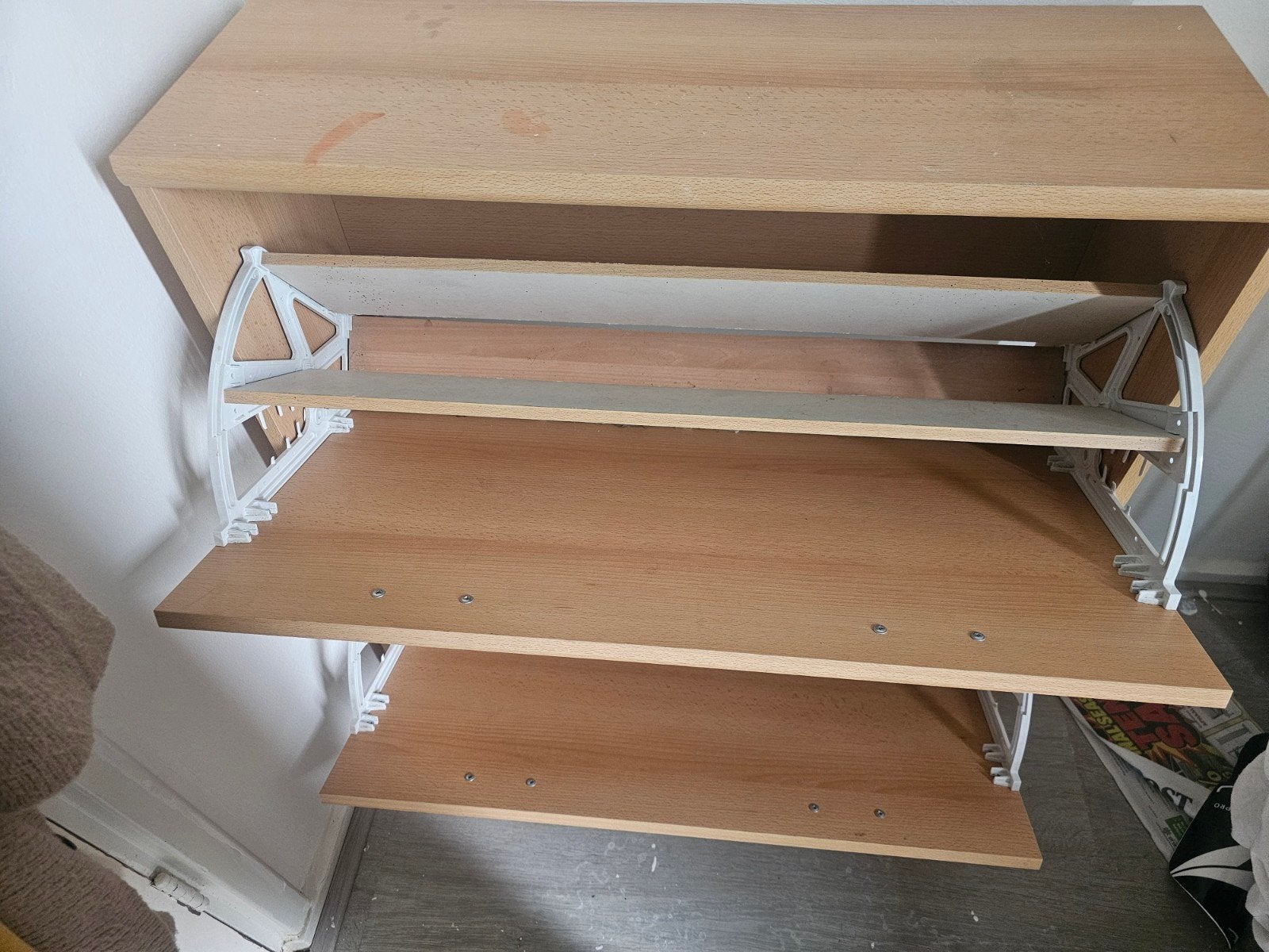 Houten schoenenkast met 2 lades, Ophalen, Gebruikt, Modern, functioneel