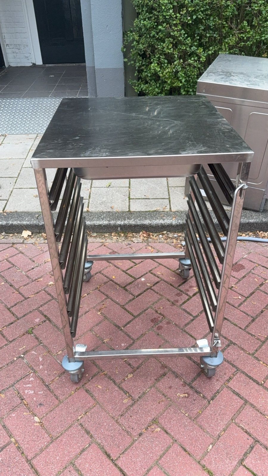Rvs kar voor gastronoom bakken op wielen, 100 liter of meer, Ophalen, Zo goed als nieuw, Transportkar