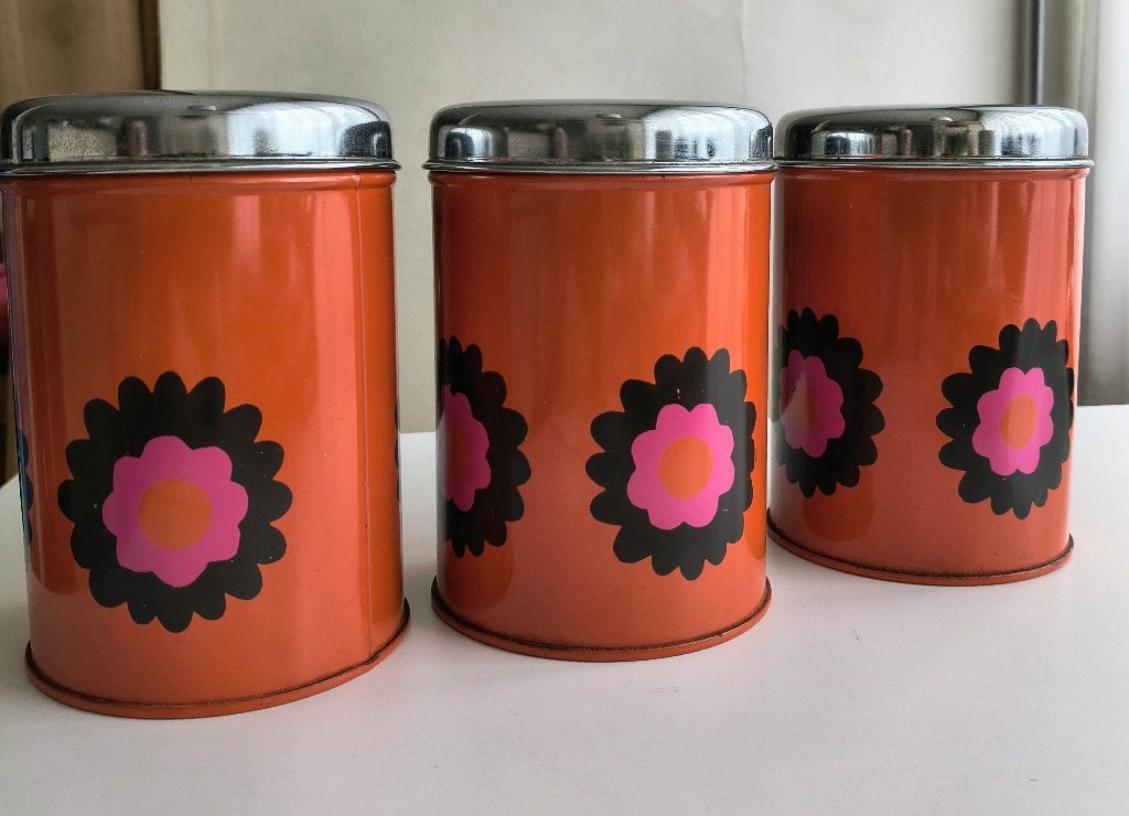 Brabantia voorraadbussen jaren 70, Huis en Inrichting, Keuken | Keukenbenodigdheden, Gebruikt, Ophalen of Verzenden, Voorraadpot