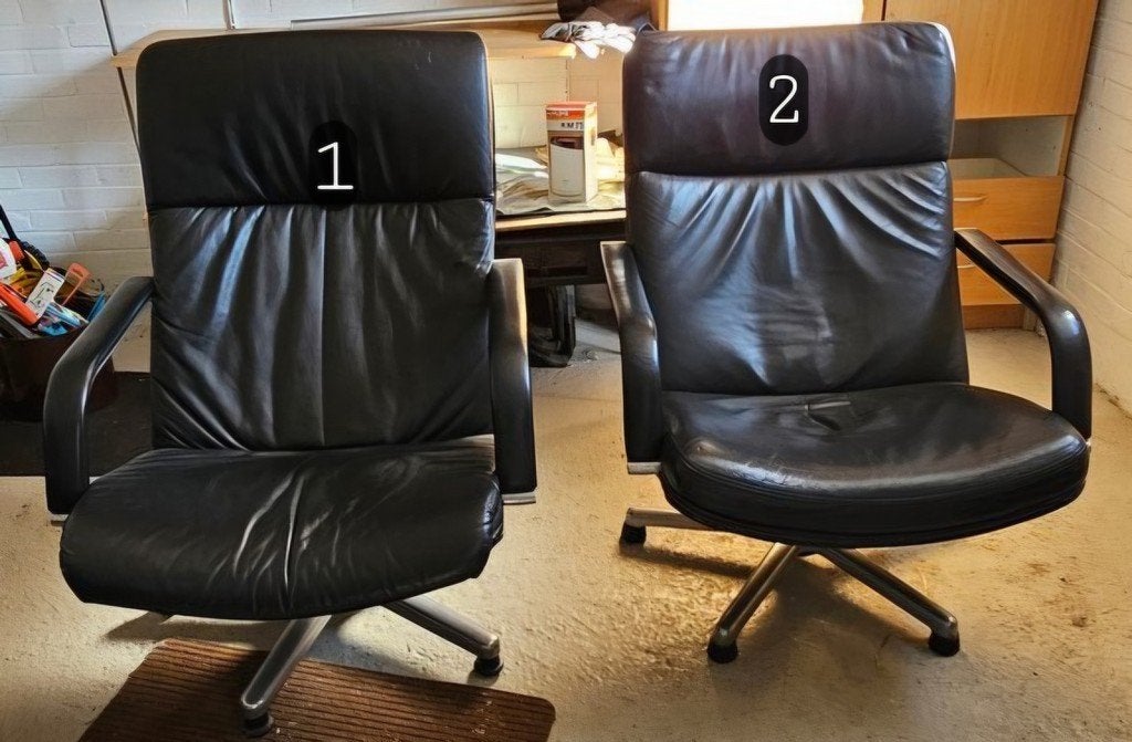 te koop Artifort lederen fauteuil, Ophalen, Gebruikt, Zwart, Bureaustoel
