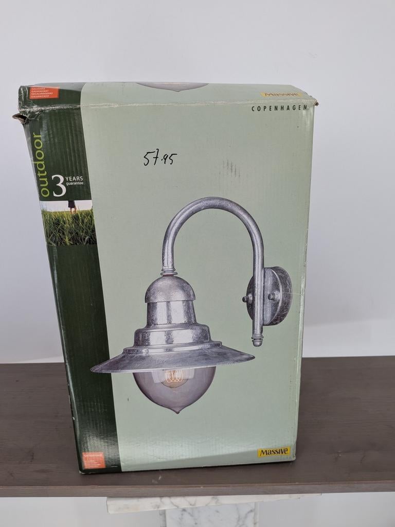 Massive Copenhagen Buitenlamp | Gegalvaniseerd | Nieuw, Minder dan 50 watt, Wandlamp, Onbekend, Ophalen of Verzenden