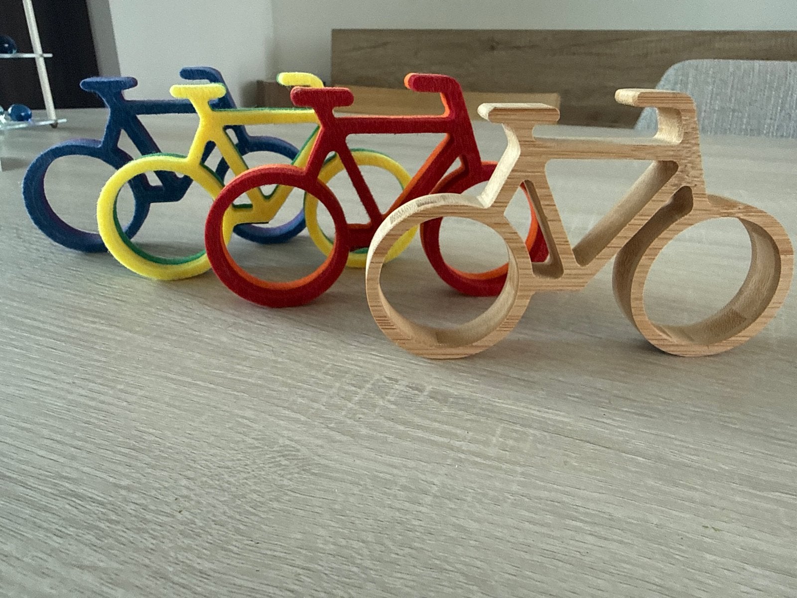Randstad fietsjes (Marcel Wanders) - Set van 4, Huis en Inrichting, Hout, Meerkleurig, Ophalen of Verzenden, Zo goed als nieuw