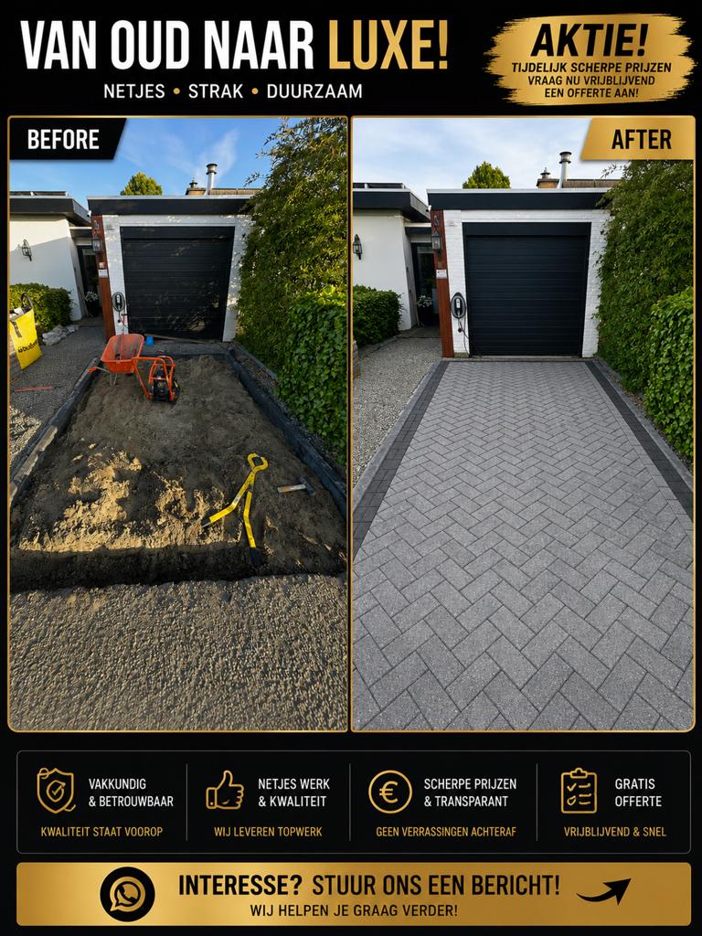 AKTIE  STRATENMAKER VOOR OPRIT, TERRAS EN TUIN  AKTIE, Diensten en Vakmensen, Tuinmannen en Stratenmakers, Bestrating