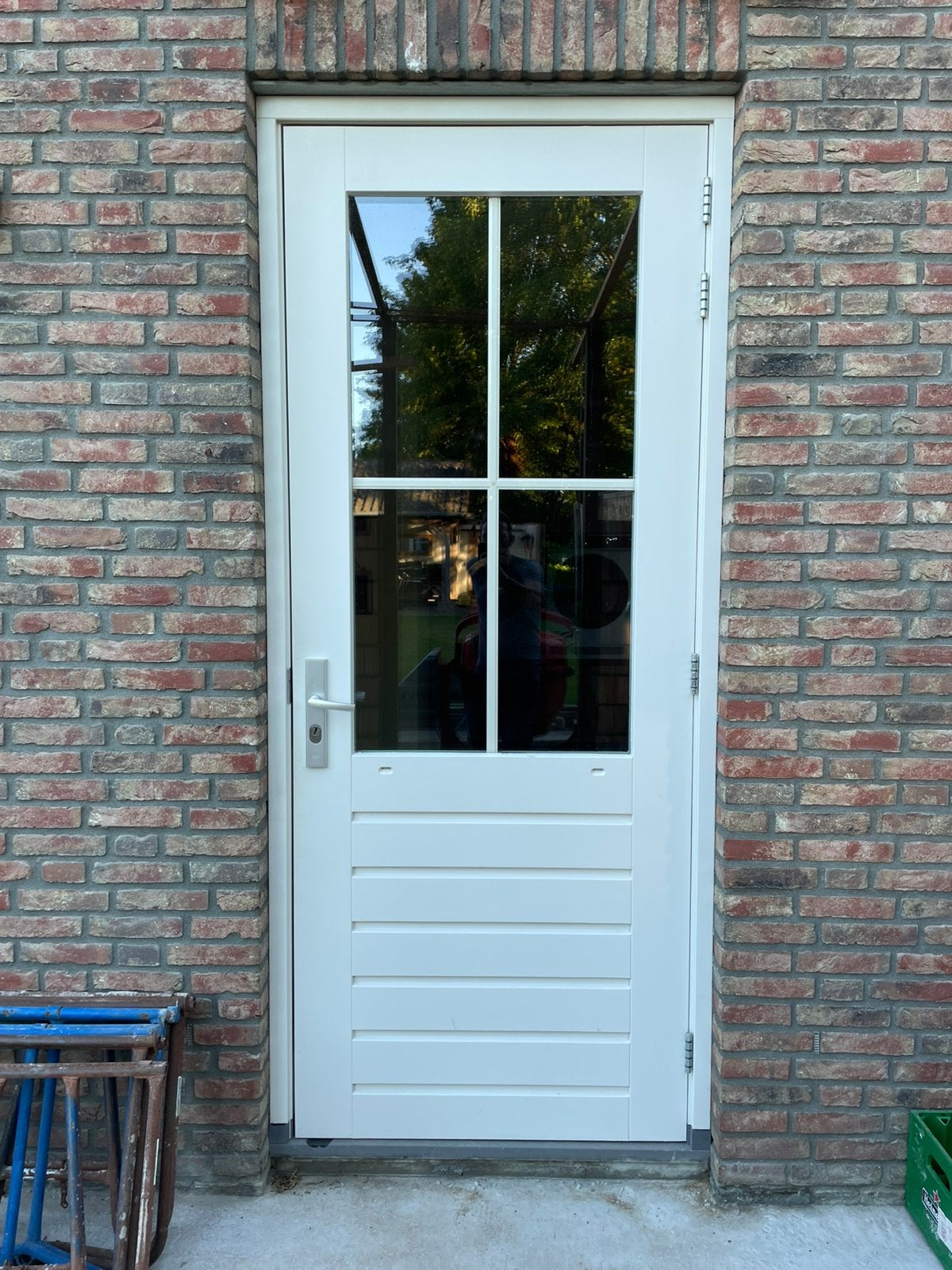 Hardhouten buitendeur met kozijn HR++ glas | 3-puntsluiting, Deurkozijn, Zo goed als nieuw, 225 cm of meer, Hout
