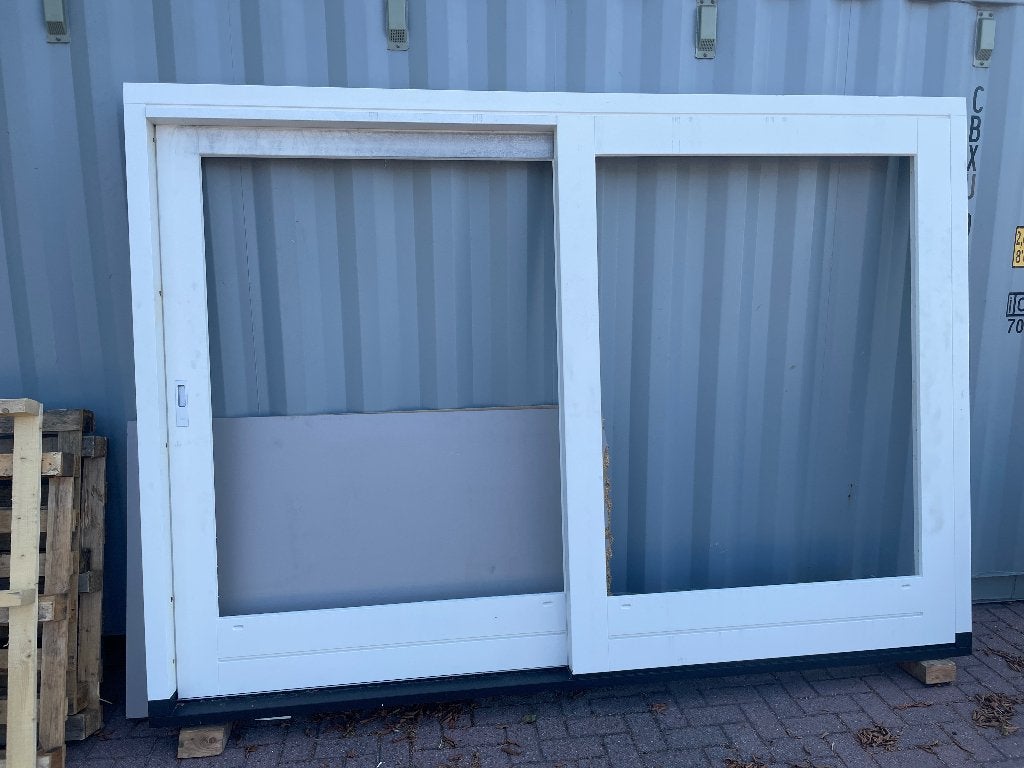 Houten schuifpui, Ophalen, 225 cm of meer, Zo goed als nieuw, 150 tot 225 cm