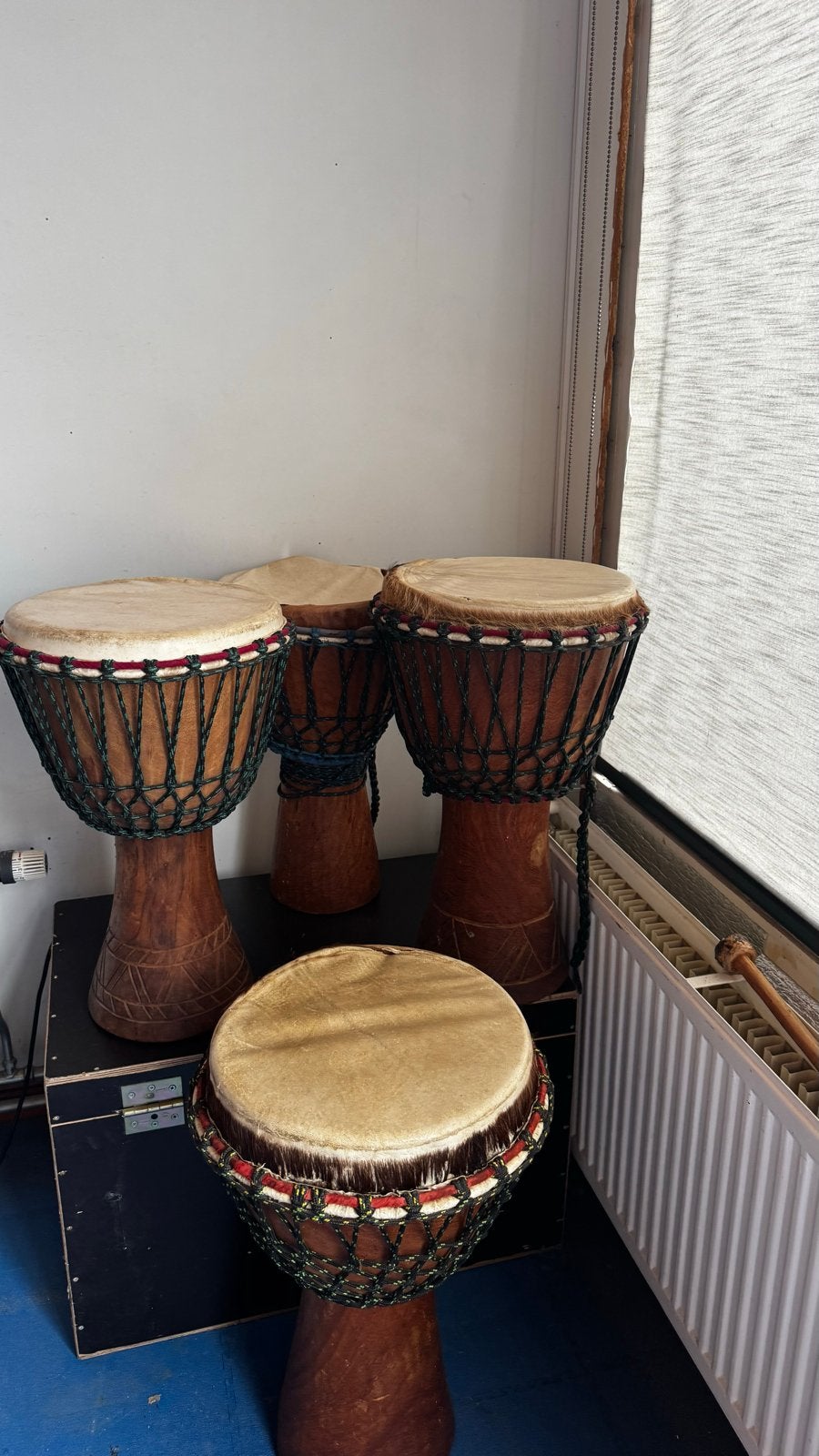 Set van 4 Djembe trommels - Gebruikt, Ophalen, Gebruikt, Trommel