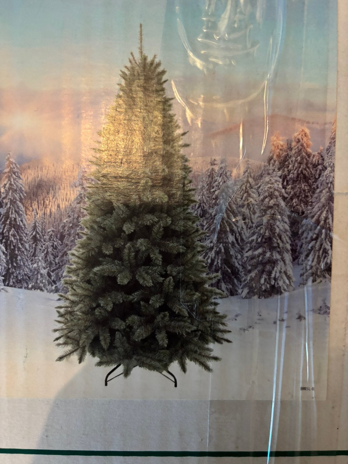 Complete kerstboom met lampjes en gouden ballen, Ophalen